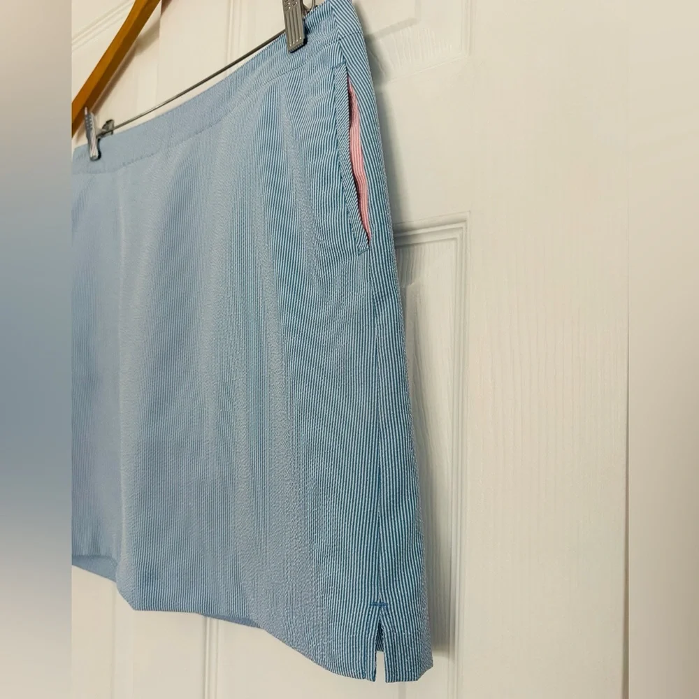 Greg Norman Seersucker Light Blue Mini Skirt